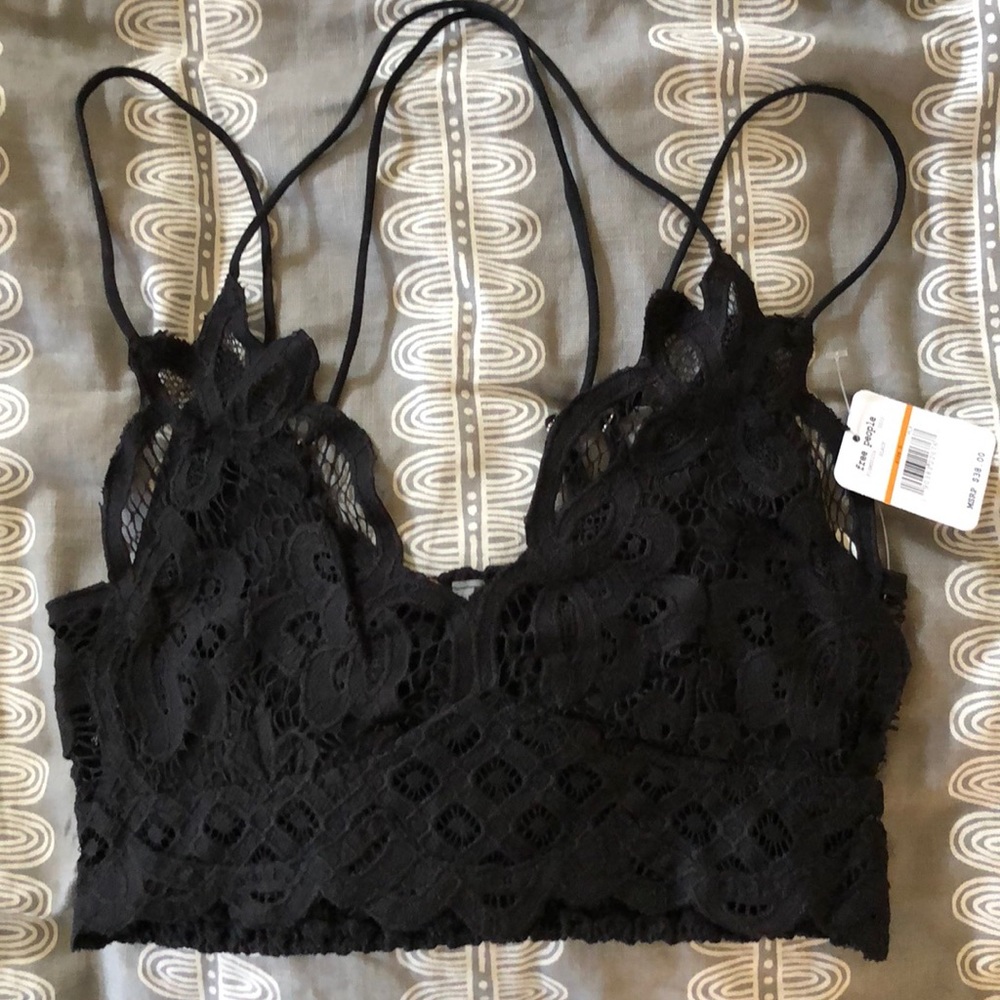 Free People Adella Bralette, Black, New, Small
